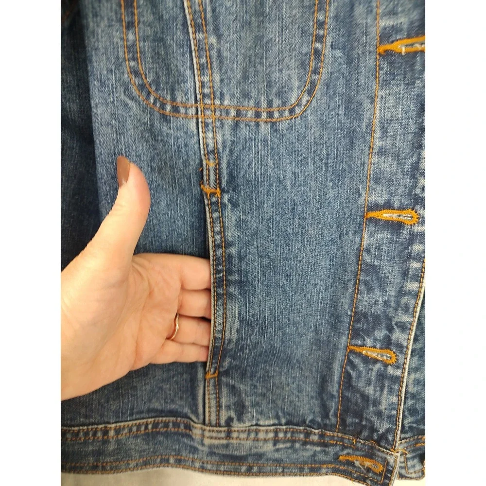 Bill Blass Vintage Denim Jacket Womens Medium Blue Jean Trucker Cotton - Picture 6 of 8